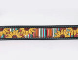 American Darling Hand Tooled/ Painted Sunflower with strips Belt