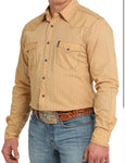 Cinch Men’s Modern Fit Gold Long Sleeve Snap Shirt