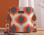 Wrangler Aztec Distressed Print Dual Sided Print Crossbody