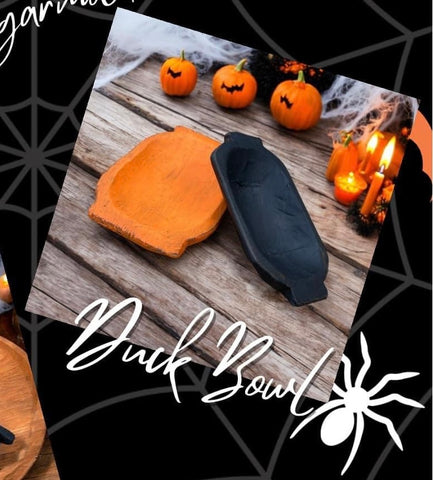 Black or Orange Wooden Duck Bowl