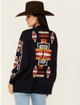 Cruel Women's Southwestern Print Boyfriend Cardigan