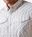 Ariat Men's White Geo Stripe Snap Shirt