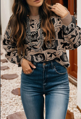 Horseshoes and Bows Sweater