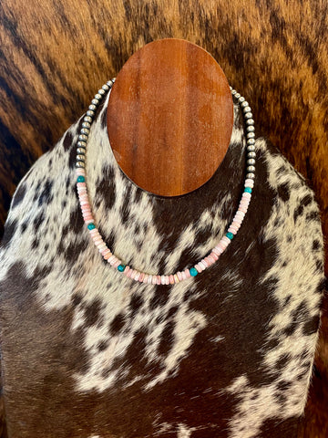 Navajo Pearl with Pink Conch and Turquoise