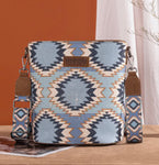 Wrangler Aztec Distressed Print Dual Sided Print Crossbody