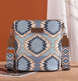 Wrangler Aztec Distressed Print Dual Sided Print Crossbody