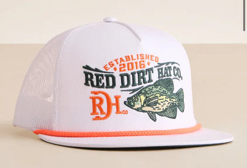 Red Dirt Hat Hooked White & Orange Rope Cap