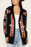 Cruel Women's Southwestern Print Boyfriend Cardigan