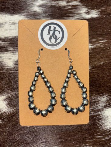 Genuine Sterling Silver Pearl Graduated Tear Drop Earrings