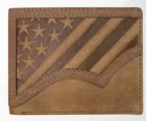 Roper Tan Flag Passcase Wallet