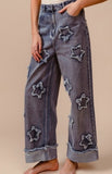Denim Washed Star Patch Jeans