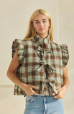 Plaid Vest with Bows