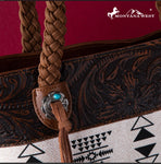 Montana West Braided Strap Aztec Tote Bag