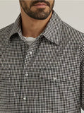 Wrangler Men's Black Check Snap Plaid Shirt