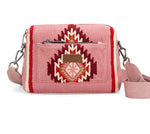 Wrangler Pink Southwestern Knitted Crossbody Bag