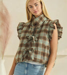 Plaid Vest with Bows