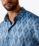 Ariat Men's Blue Aztec 360 Airflow Polo