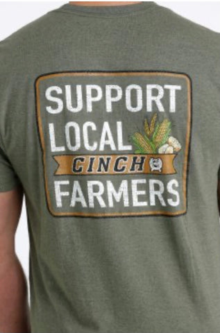 Cinch Men's Support Local Farmer Tee-Olive