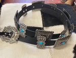 Square Black & Turquoise Concho Belt