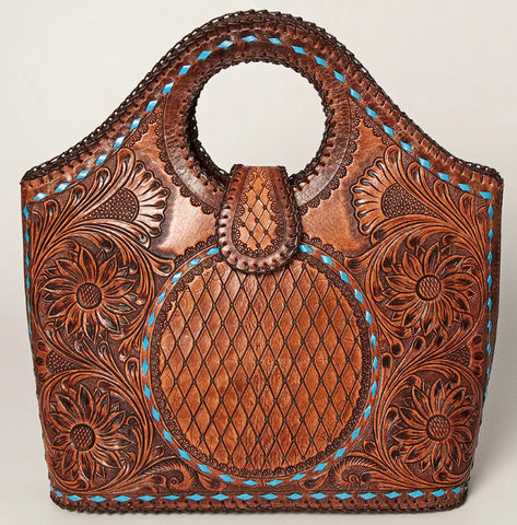 American Darling Leather Tooled Hand Bag