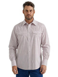 Wrangler Men’s Pink & Purple Stripe Snap Shirt