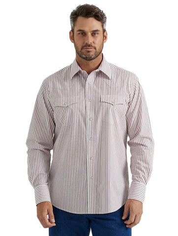 Wrangler Men’s Pink & Purple Stripe Snap Shirt