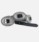 Roper Concho Black Leather Belt