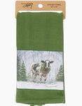 Dish Towel-Snowy Cow