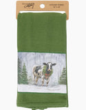 Dish Towel-Snowy Cow