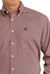 Cinch Men's Red Geo Print Shirt