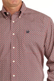 Cinch Men's Red Geo Print Shirt