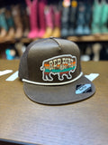 Red Dirt Hat Co. Rustic Bison - Leathered Brown Cap