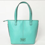 American Darling Hand Tooled Shoulder Tote-Turquoise