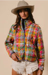 Bibi Vintage Plaid Quilt Jacket with pockets