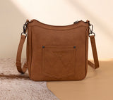 Wrangler Sherpa Aztec Canvas Crossbody - Brown