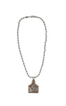 Silver & Copper Ear Tag Necklace