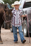 Cinch Boy's White Striped Shirt