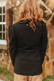Black Puff Sleeve Blazer