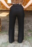 Black Stretch Front Crease Detail Pants
