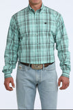 Cinch Men's Navy Plaid Turquoise Shirt