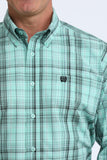 Cinch Men's Navy Plaid Turquoise Shirt