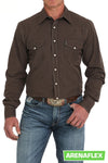 Cinch Men's Solid Brown Modern Fit Shirt