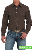 Cinch Men's Solid Brown Modern Fit Shirt