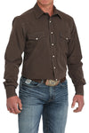 Cinch Men's Solid Brown Modern Fit Shirt