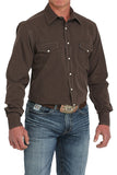 Cinch Men's Solid Brown Modern Fit Shirt