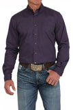 Cinch Men's Modern Fit Solid Purple Shirt