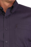 Cinch Men's Modern Fit Solid Purple Shirt