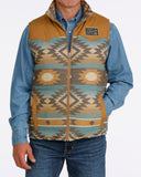Cinch Men's Tan Aztec Reversible Zip Vest