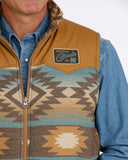 Cinch Men's Tan Aztec Reversible Zip Vest