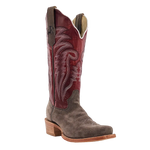 R. Watson Women’s Charcoal Rough Out Dark Cherry Sinatra Cowhide Boot